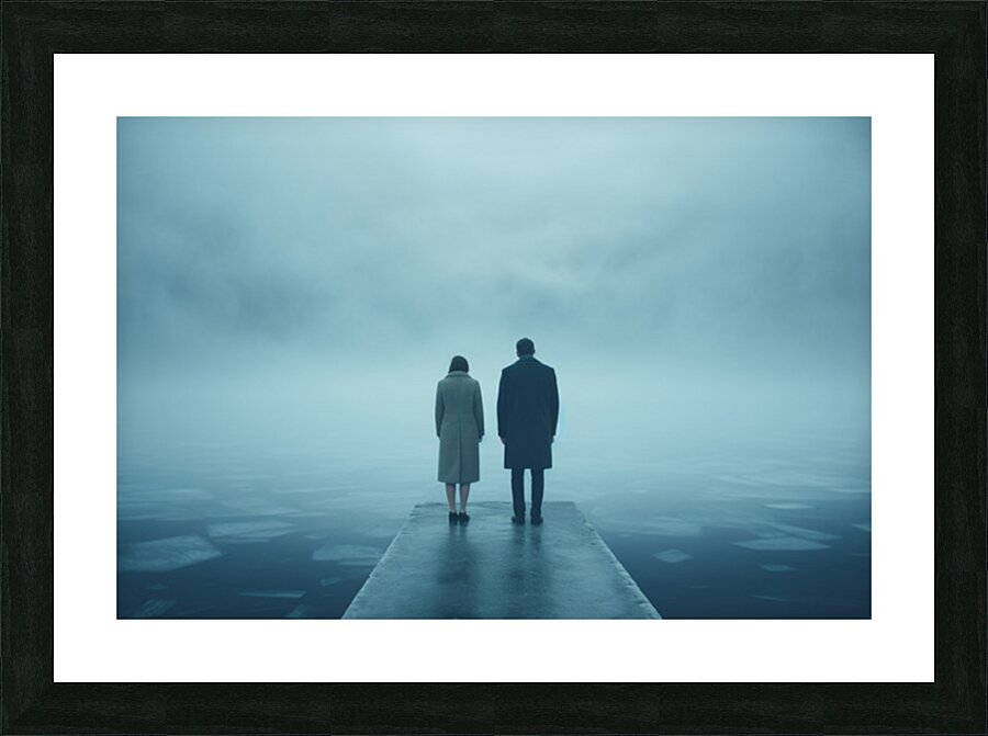 Together at the Shore – Moody Minimalist Couple Photography Print Picture Frame print
