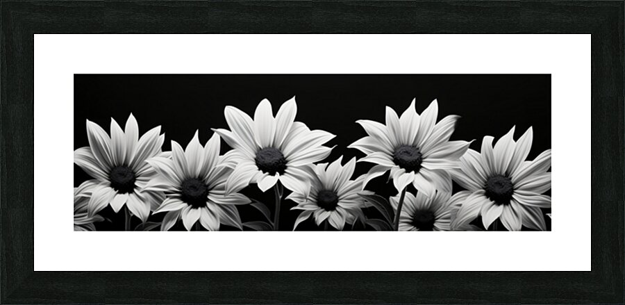Garden Row – Sunflower Lineup Botanical Art Print Picture Frame print