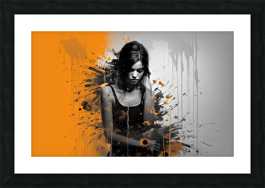 Contrast – Monochrome Splash Portrait Print Picture Frame print
