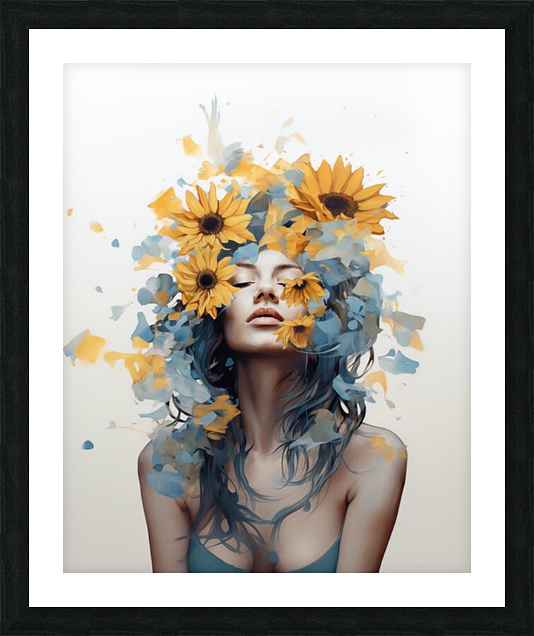 Beautiful Arrangement – Botanical Headpiece Portrait Art Print Picture Frame print