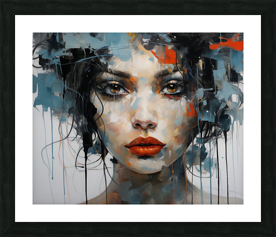 Psychosis – Abstract Expression Portrait Art Print Picture Frame print