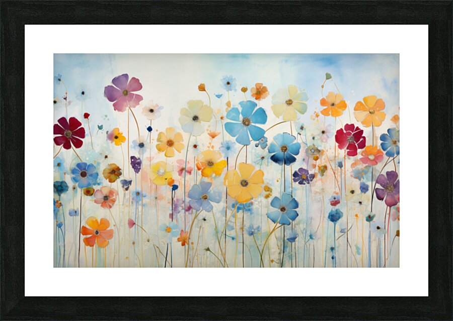 Flower Explosion – Colorful Wildflower Meadow Art Print Impression et Cadre photo