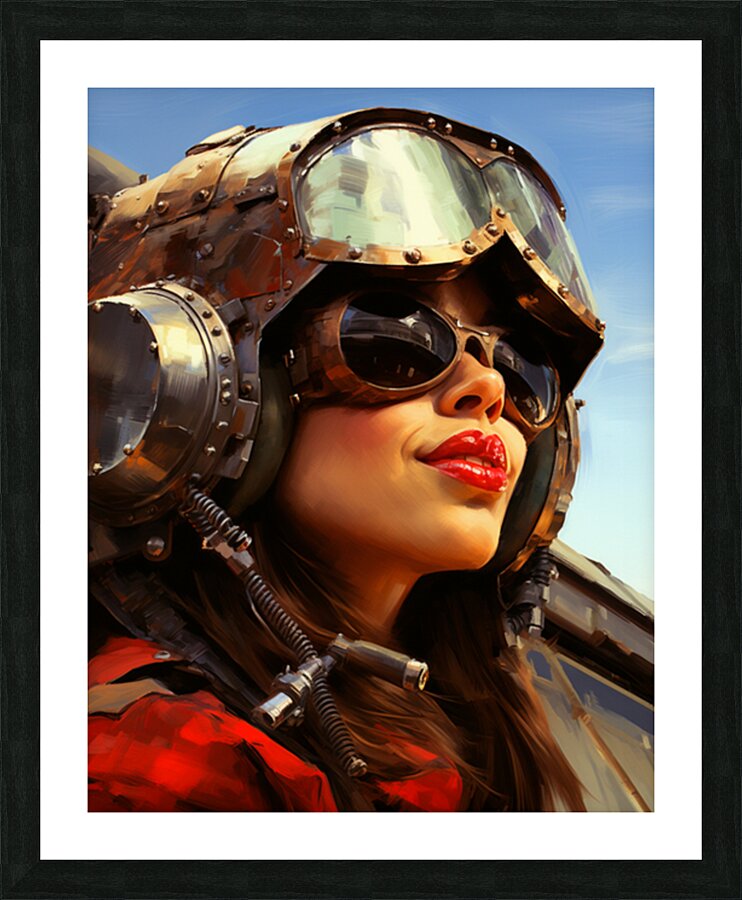 Woman of War - Aviator Portrait Art Prints Picture Frame print