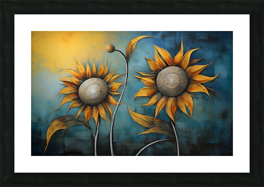 Flamboyant - Bold Sunflower Art Prints Picture Frame print