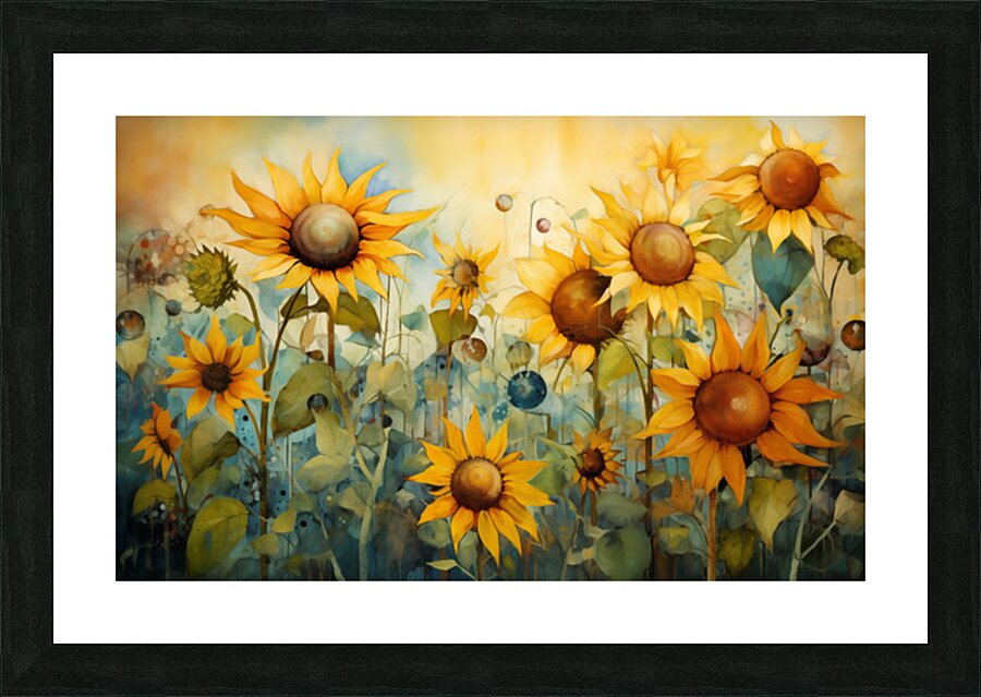 Vitality - Sunflower Meadow Art Prints Picture Frame print