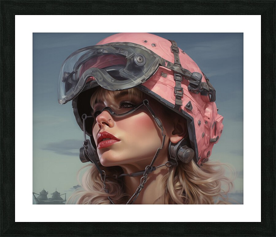 Woman Of War - Tactical Visor Portrait Art Prints Picture Frame print