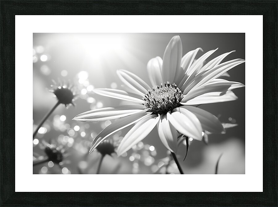 Whispers of the Sun – Minimal Daisy Art Print Picture Frame print