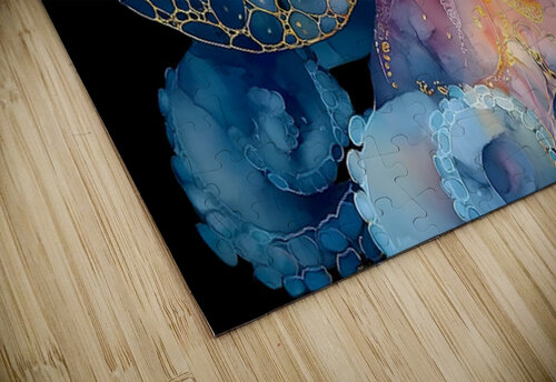 Abyssal Gold – Octopus Luminescence Print Savage Art Prints puzzle