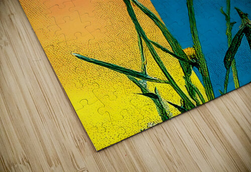 Rainbow Bloom – Color Block Daisy Print Savage Art Prints puzzle