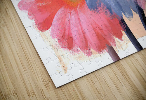 Cotton Candy Gerbera – Pink Blue Daisy Print Savage Art Prints puzzle