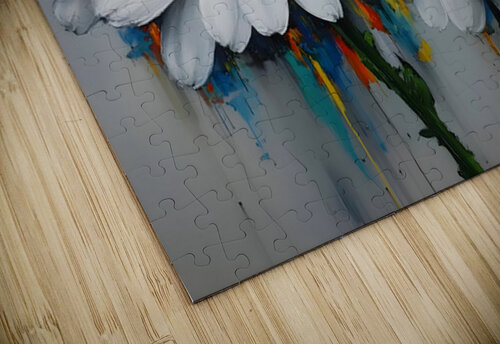 Dripping Daisies – Melting Floral Art Print Savage Art Prints puzzle
