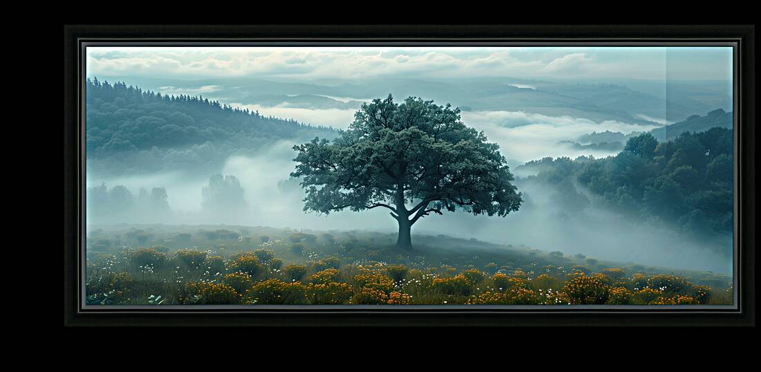 Keeper of the Valley - Misty Meadow Tree Art Prints Reproduction