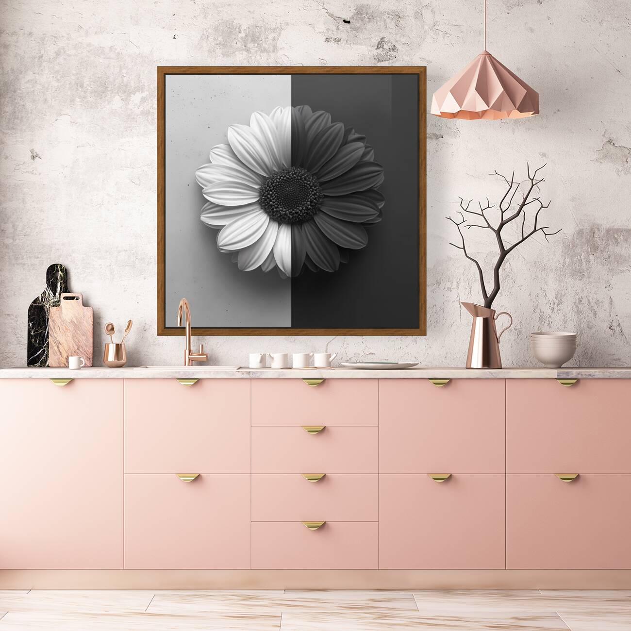50 50 - Black & White Floral Art Prints Reproduction
