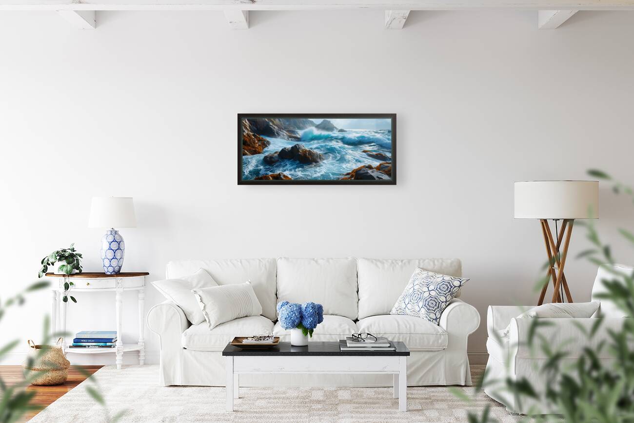 And the Sea Roared - Dramatic Ocean Wave Art Prints Reproduction