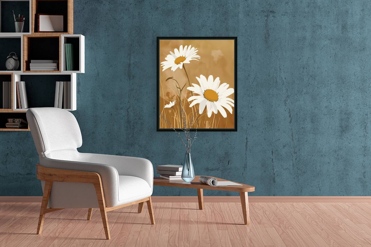 Wild Wild Daisies - Rustic Daisy Floral Art Prints Reproduction