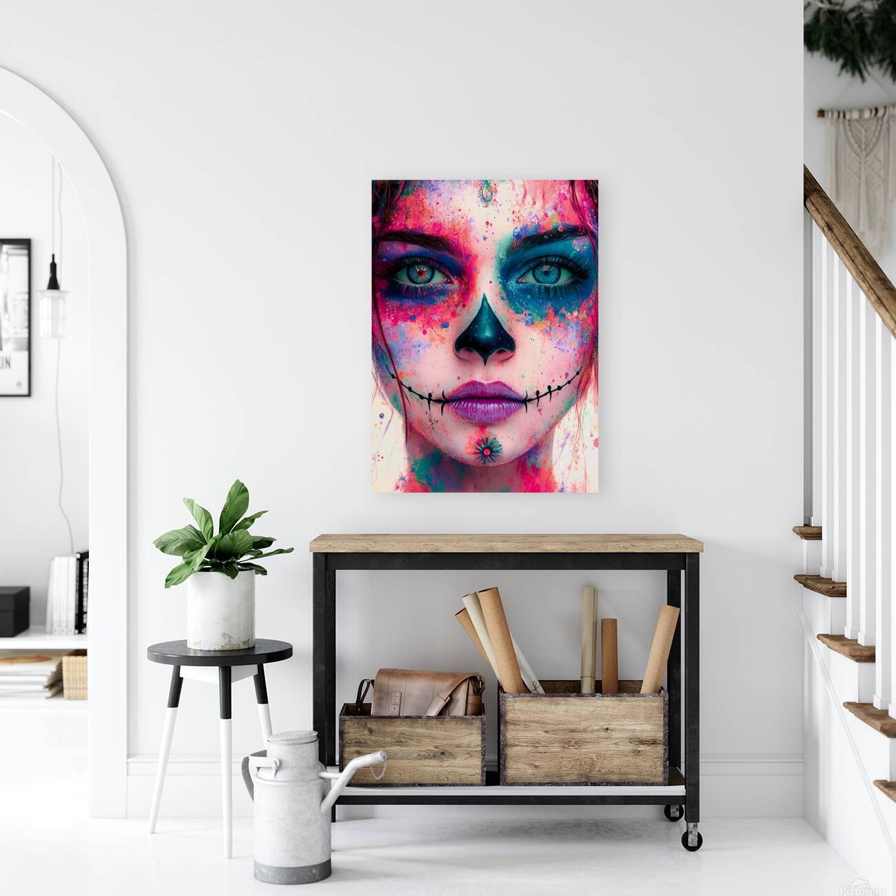 Chica Fiestera De Los Muertos - Party Girl Of The Dead - Dia de los Muertos Art Prints Reproduction
