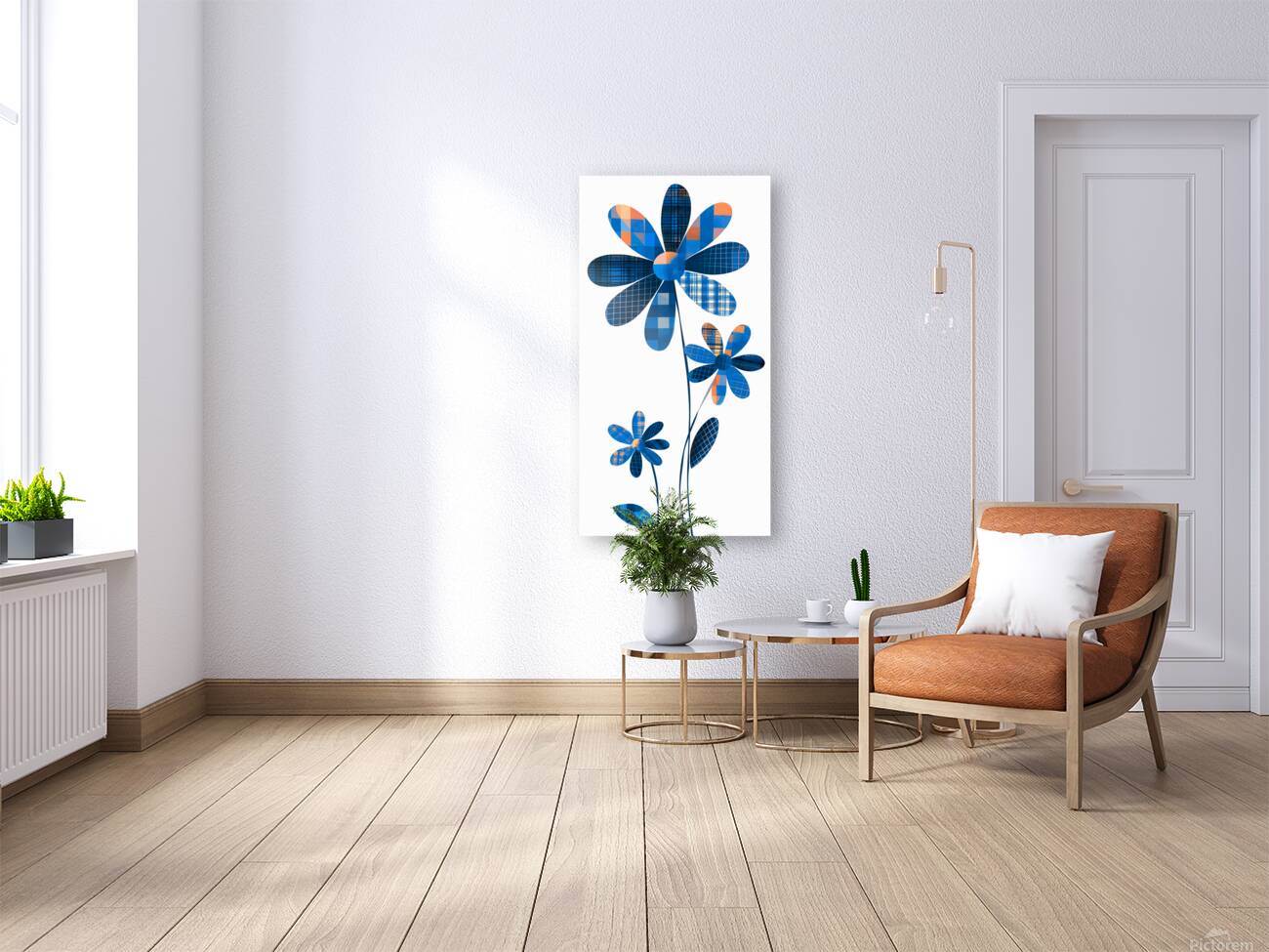 Plaid Botanica 16 - Graphic Floral Art Prints Reproduction