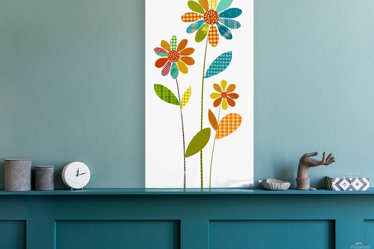 Plaid Botanica 2 - Modern Floral Art Prints Reproduction