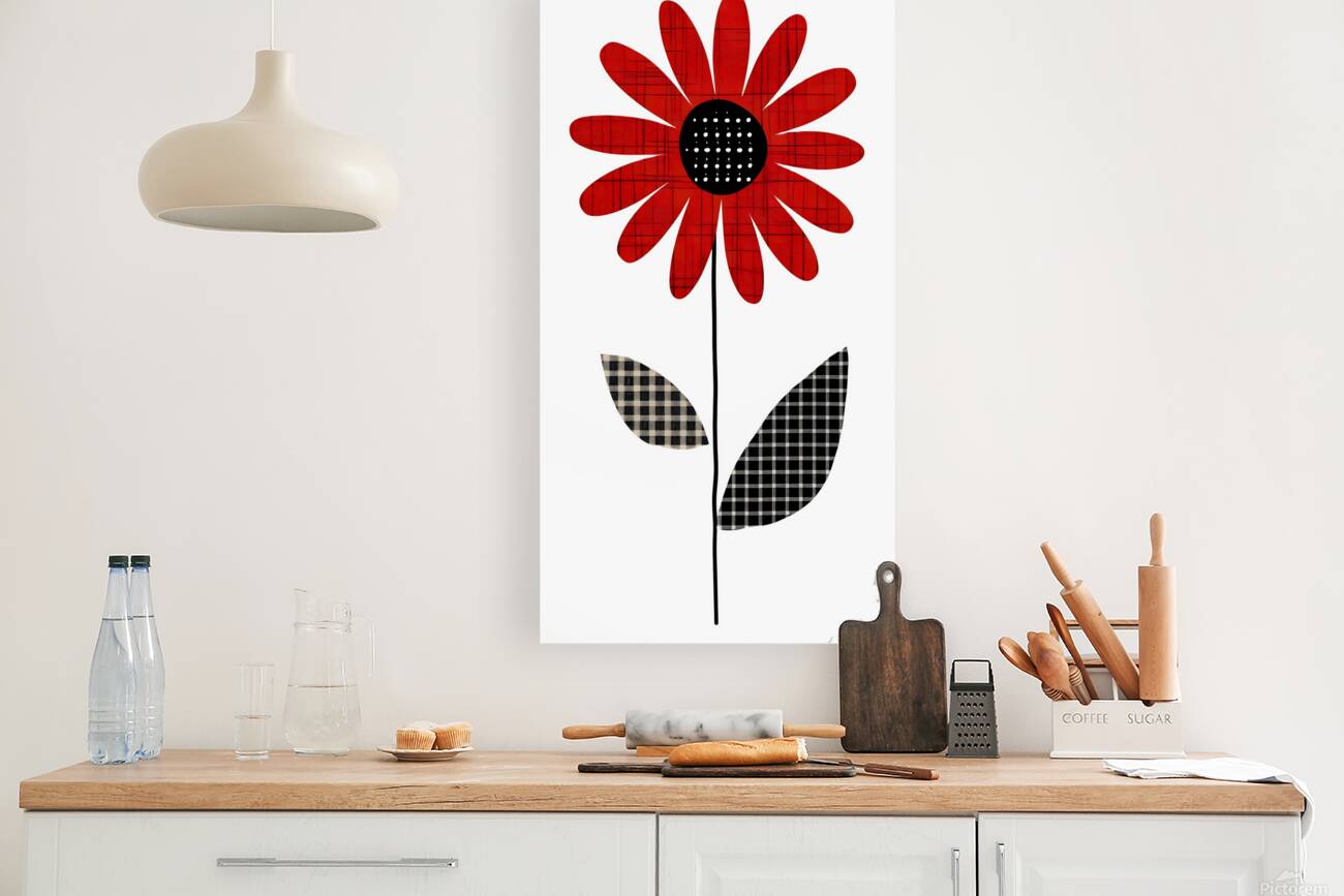 Plaid Botanica 10 - Graphic Floral Art Prints Reproduction