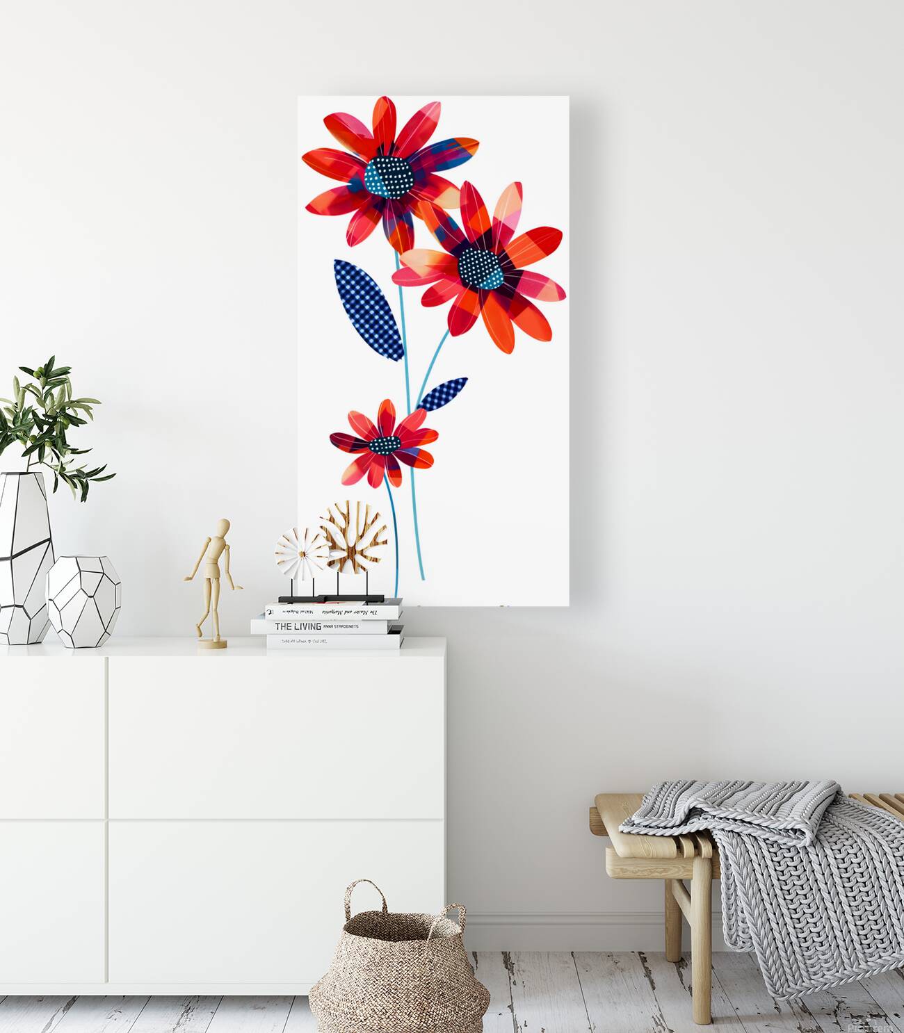 Plaid Botanica 14 - Colorful Floral Art Prints Reproduction