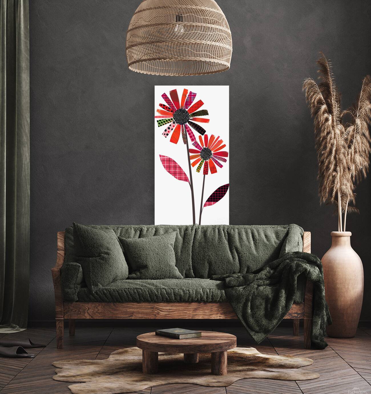 Plaid Botanica 23 - Modern Floral Art Prints Reproduction
