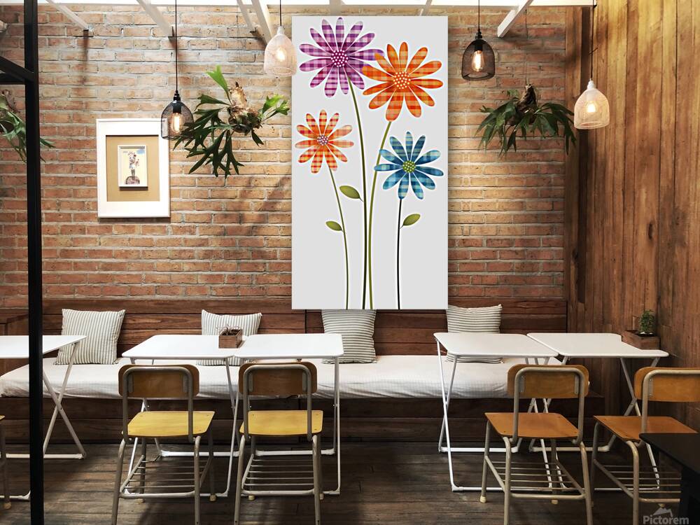 Plaid Botanica 11 - Colorful Floral Art Prints Reproduction