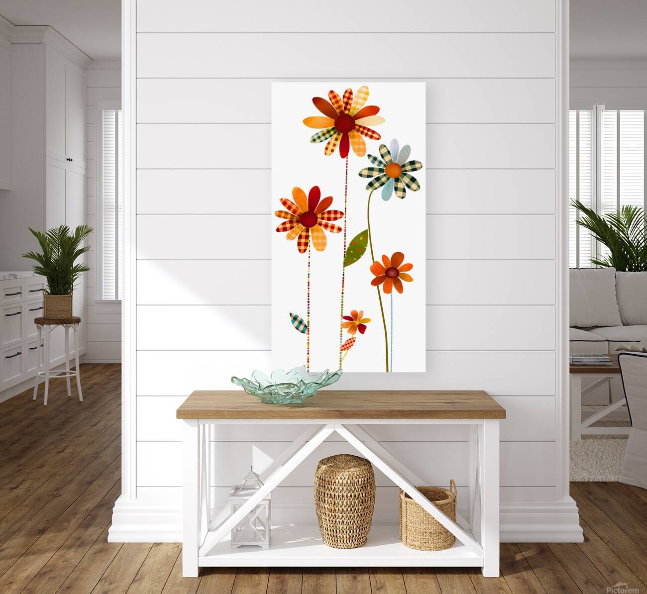 Plaid Botanica 18 - Modern Floral Art Prints Reproduction