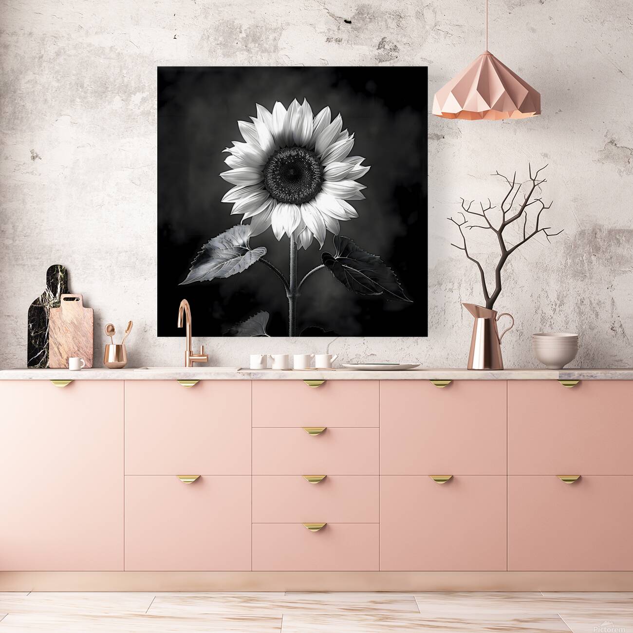 Sunflower Selfie 1 - Sunflower Portrait Art Prints Reproduction