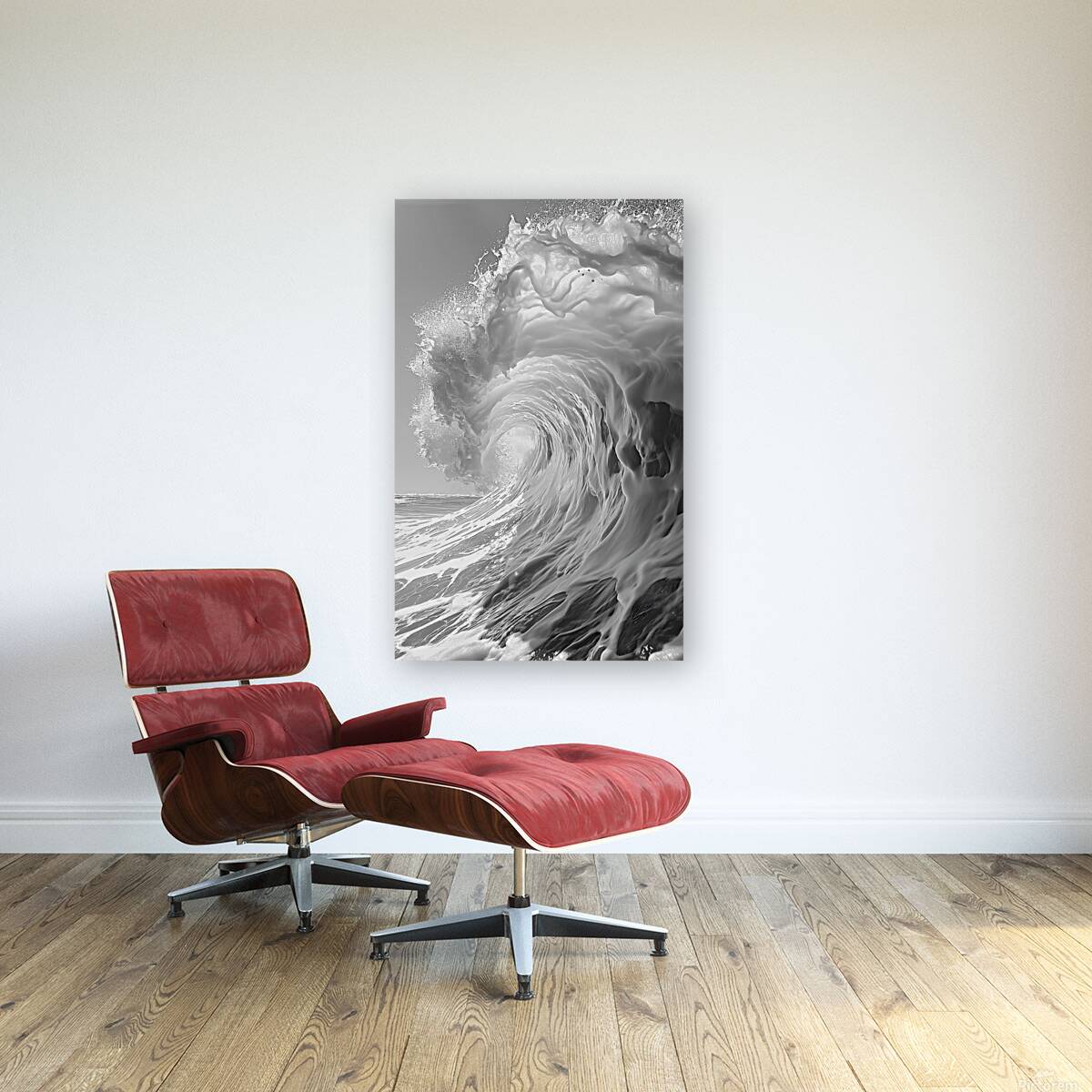 Shore Break - Black & White Wave Art Prints Reproduction