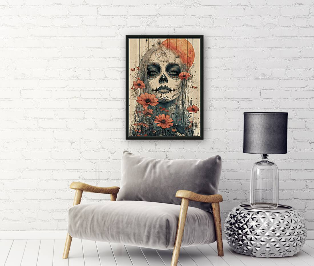 La Guardiana Del Camposanto - The Graveyard Guardian - Dia de los Muertos Art Prints Reproduction