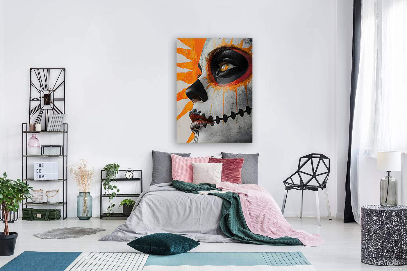 Hija Del Sol Azteca - Daughter Of The Aztec Sun - Dia de los Muertos Art Prints Reproduction