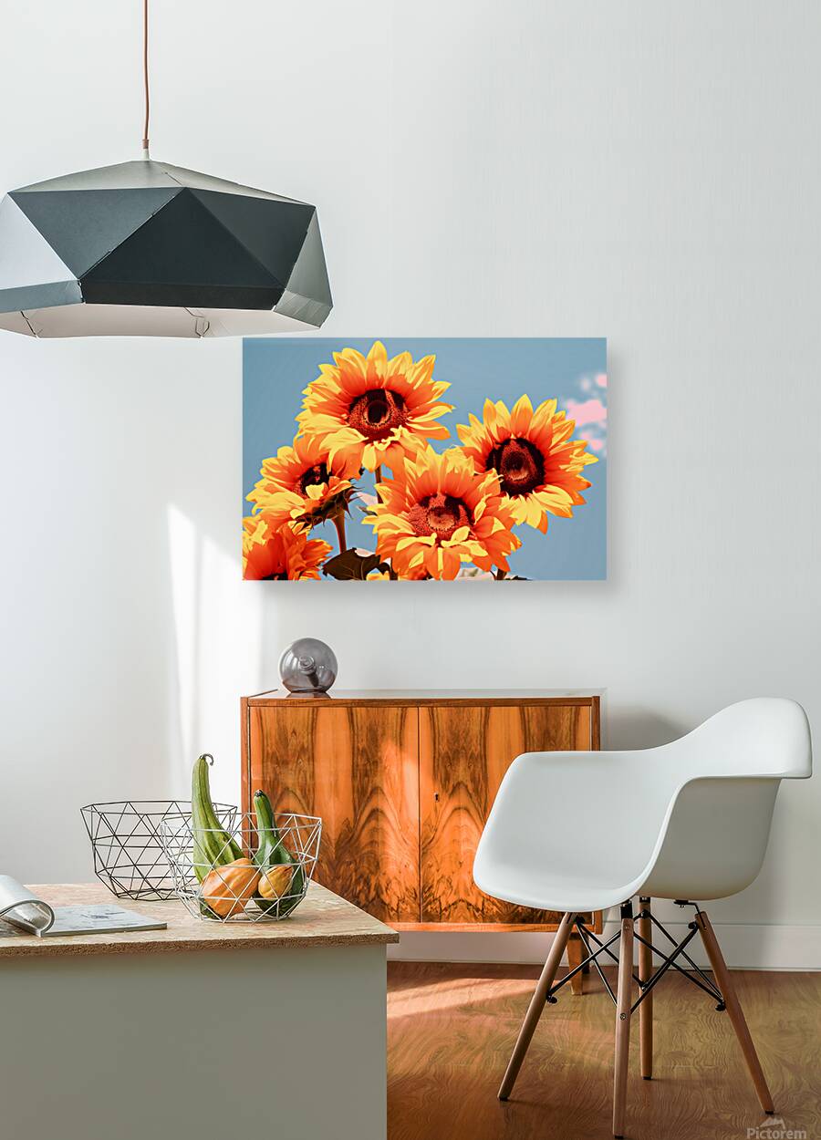 Golden Giants - Sunflower Portrait Art Prints Reproduction
