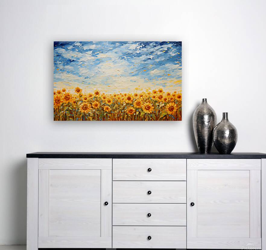 Symphony Of Sunlight - Sunflower Field Art Prints Reproduction