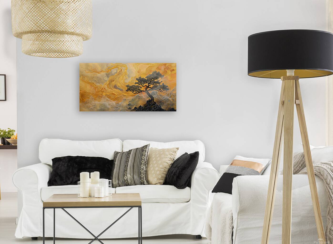 Kintsugi No Kumo 金継ぎの雲 - Clouds Of Kintsugi - Japanese Abstract Art Prints Reproduction