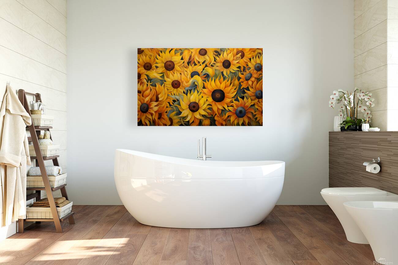 Helios - Sunflower Field Art Prints Reproduction