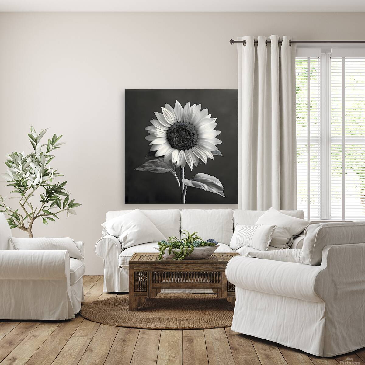 Sunflower Selfie 4 - Sunflower Portrait Art Prints Reproduction