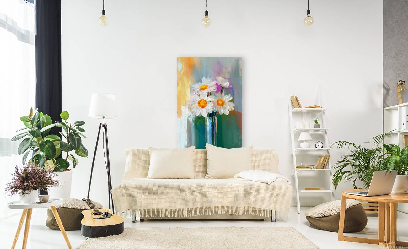 Marguerites Du Dimanche Matin - Daisies On Sunday Morning - Floral Vase Art Prints Reproduction