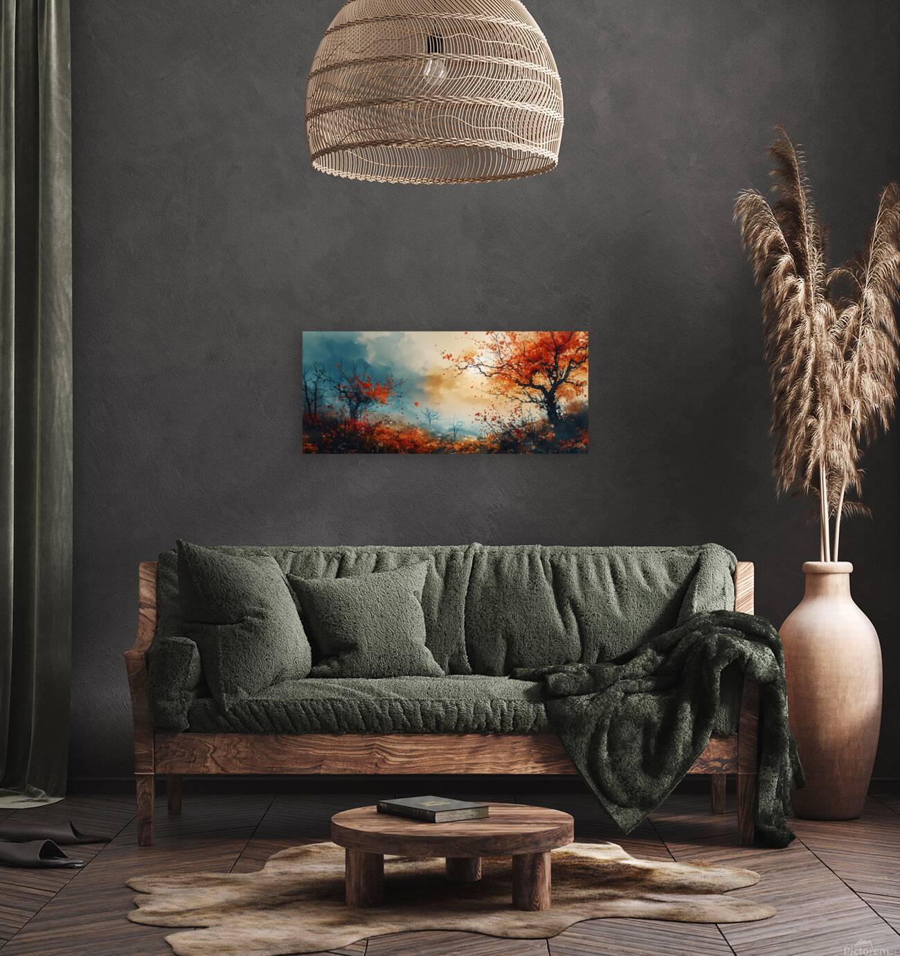 Embers Of Autumn - Modern Floral Field Art Prints Reproduction