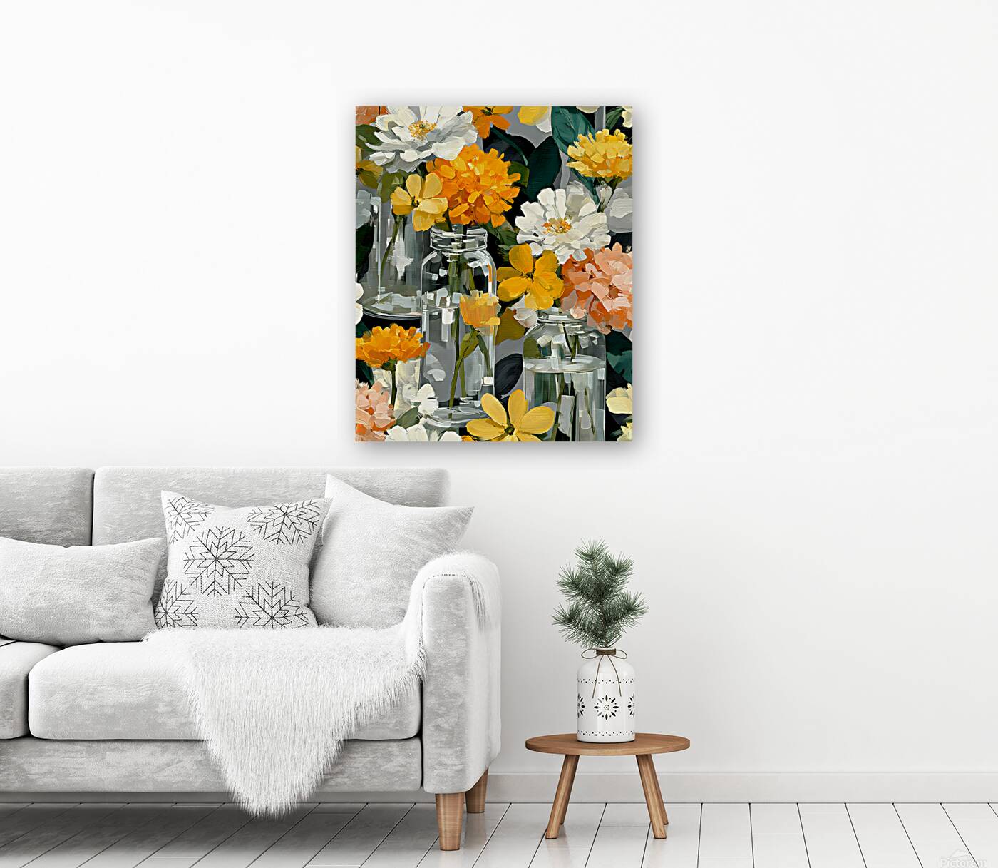 Fleurs Captives - Captive Flowers - Botanical Collage Art Prints Reproduction