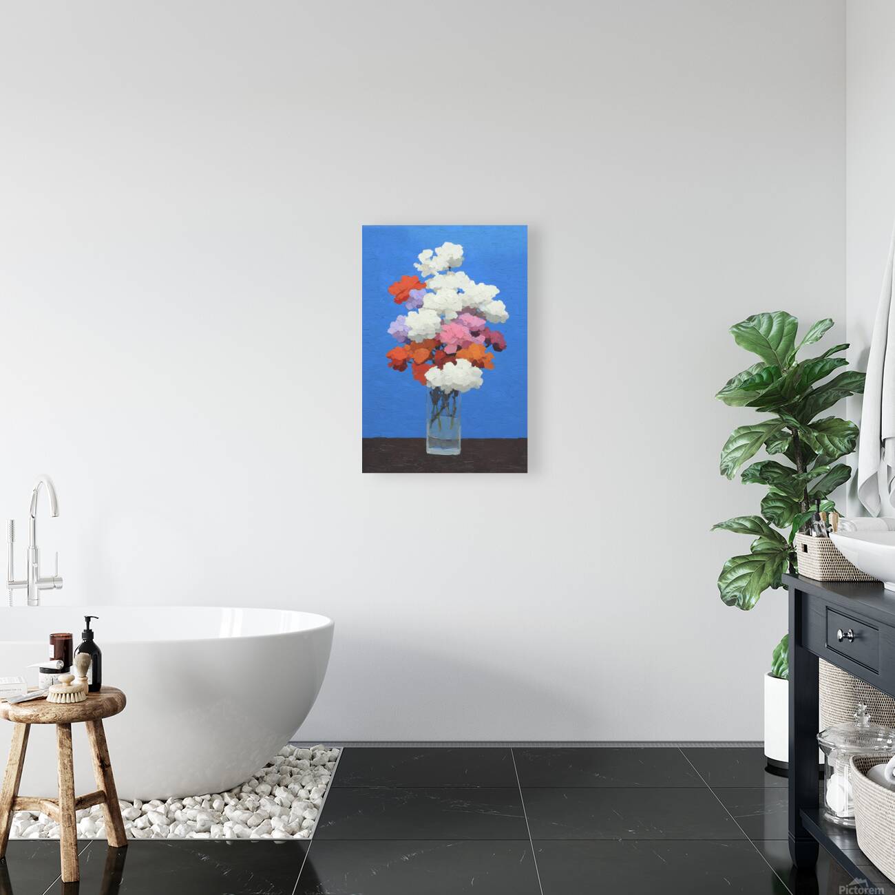 Fiori NellAzzurro - Flowers In The Blue - Italian Floral Art Prints Reproduction