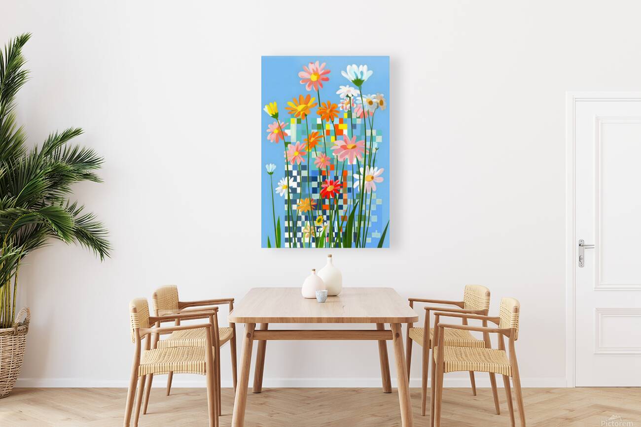 Fleurs En Pixels - Flowers In Pixels - Digital Floral Art Prints Reproduction