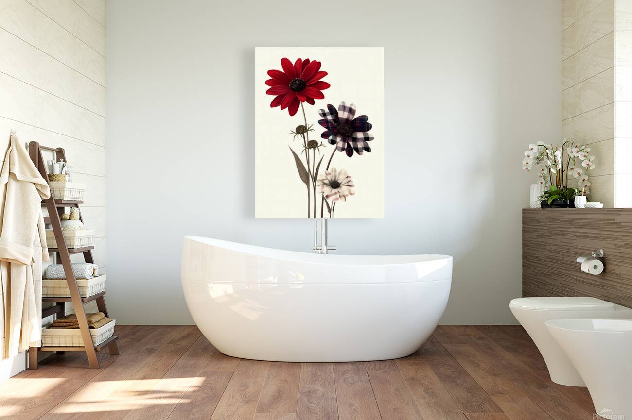 Plaid Botanica 30 - Contemporary Floral Art Prints Reproduction