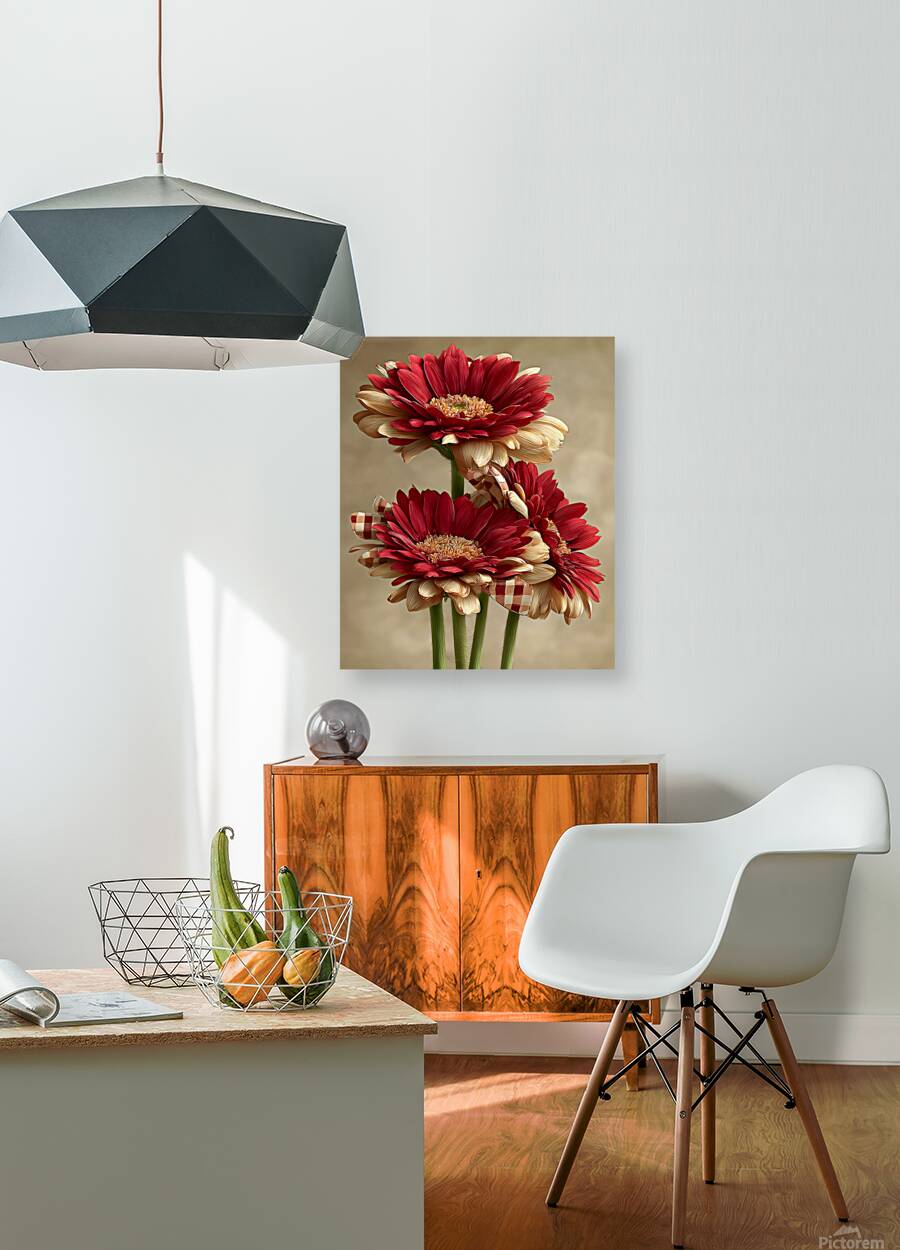 Plaid Botanica 31 - Retro Floral Art Prints Reproduction