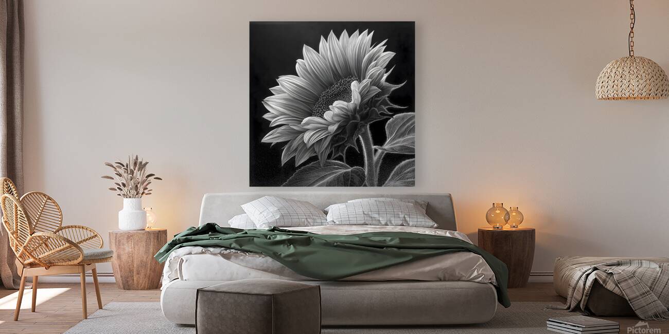 Sunflower Selfie 20 - Sunflower Portrait Art Prints Reproduction
