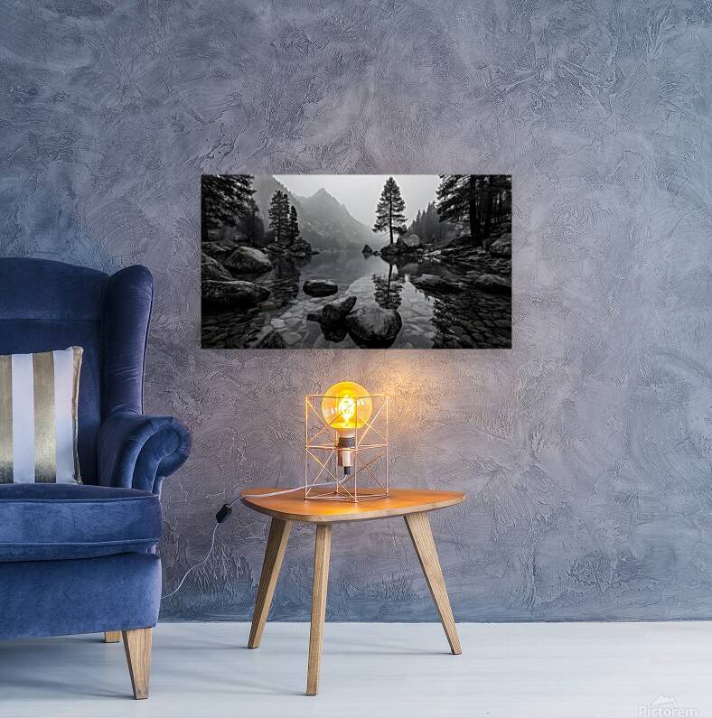 Still Water And Stones - Monochrome Landscape Art Prints Reproduction