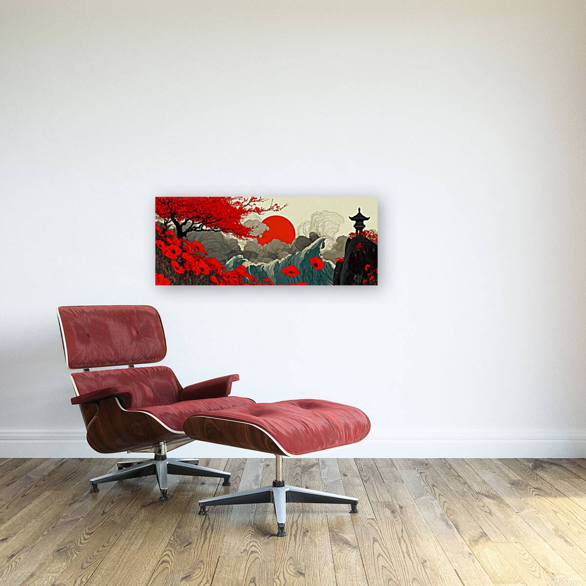 Sakura To Taiyo 桜と太陽 - Cherry Blossoms And Sun - Japanese Floral Art Prints Reproduction