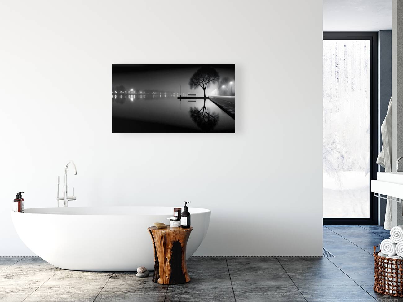 Sit And Reflect - Minimal Monochrome Art Prints Reproduction