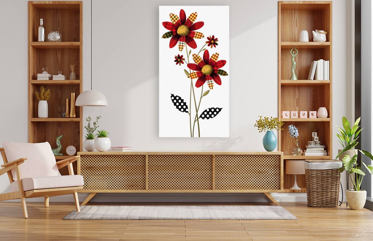 Plaid Botanica 32 - Contemporary Floral Art Prints Reproduction