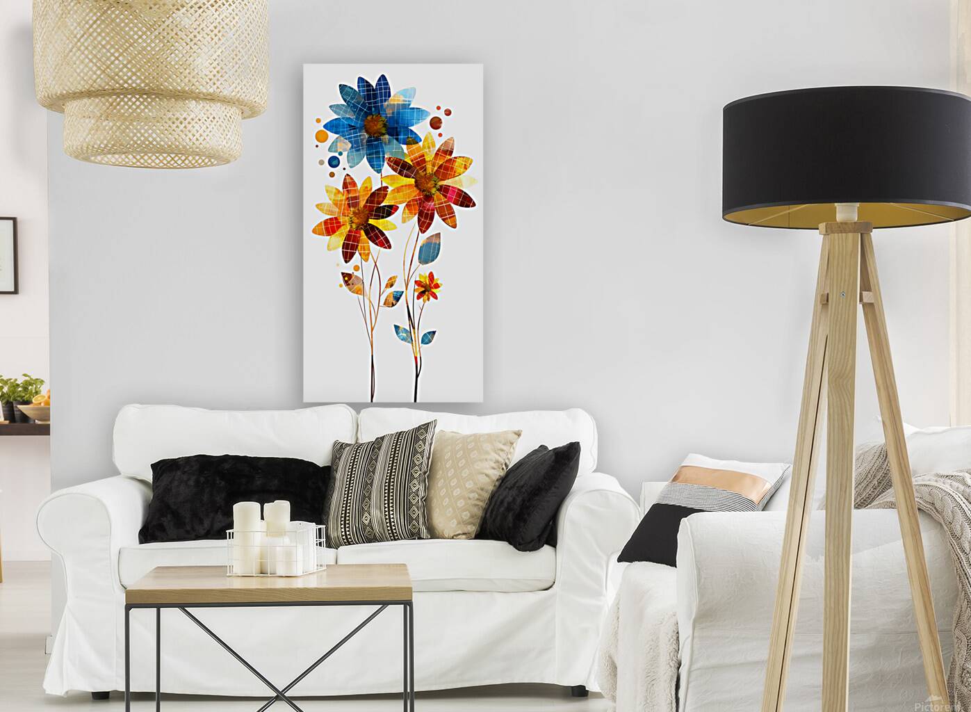 Plaid Botanica 33 - Modern Floral Art Prints Reproduction