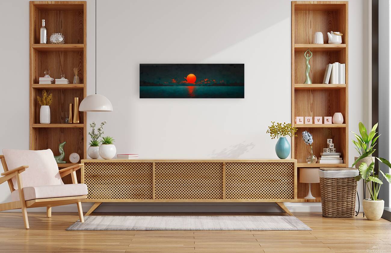 Setting Sun – Modern Sunset Art Print Reproduction